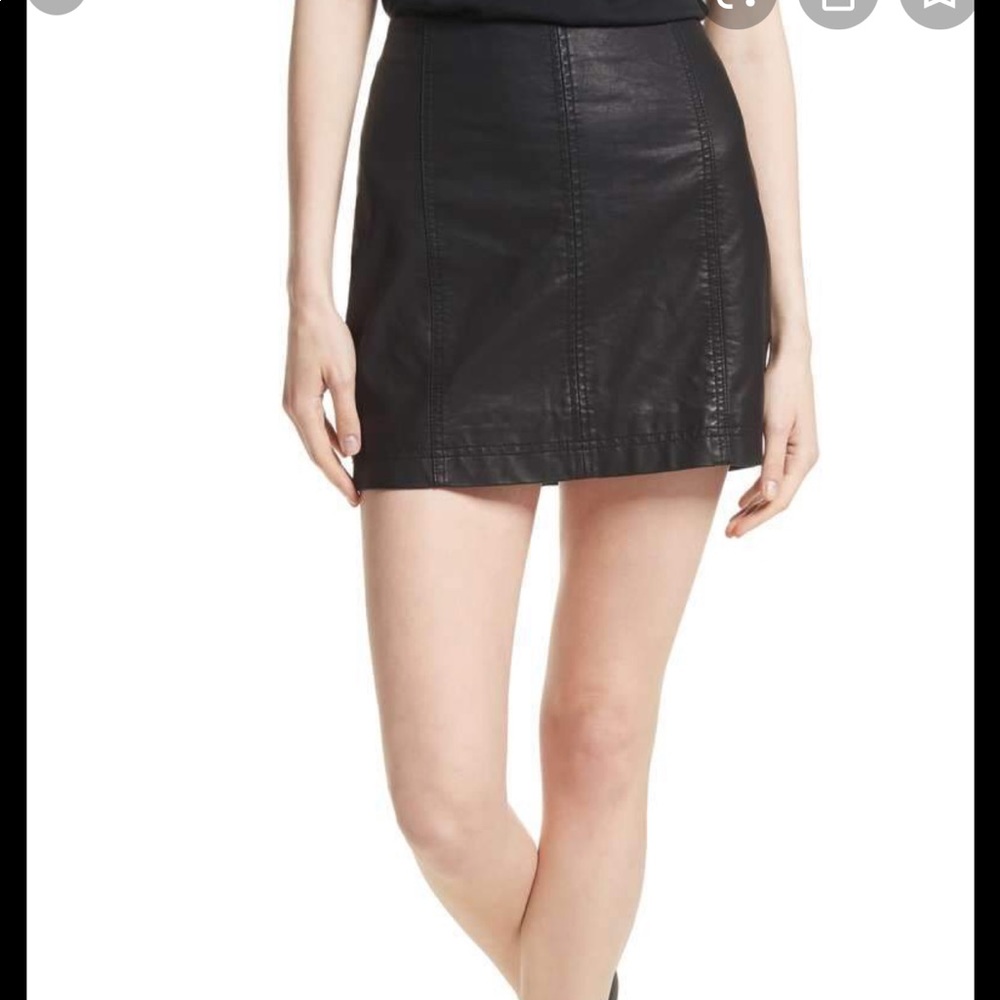 Free People Modern Femme Vegan Leather Mini Skirt